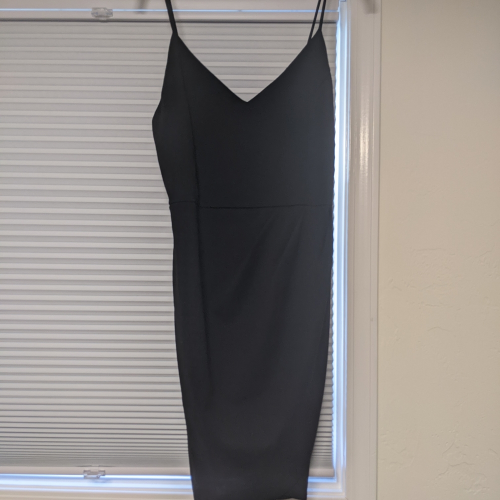 NWT Lulu's Black Spaghetti Strap Slip Dress